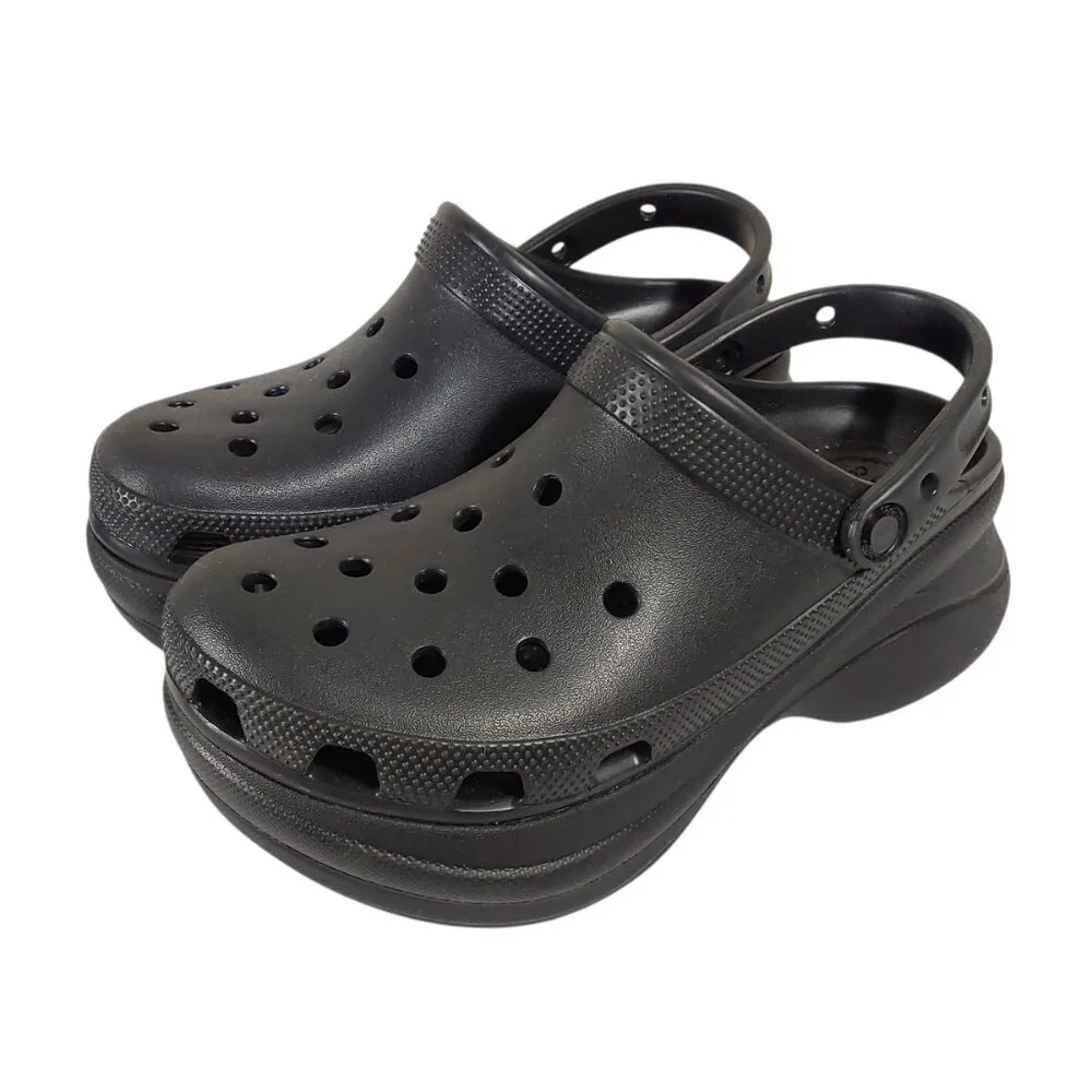 NWOT Crocs Women's Classic Bae Clogs Chunky Black Platform Slingback Shoes - 8 - Picture 2 of 10
